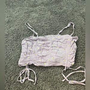 Purple with flower pattern crop top